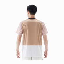 Yonex Sport T-shirt Practice Colourblock 16745 (100% Polyester) 2025 light brown/pink Men's